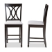 Baxton Studio Reneau Modern and Contemporary Gray Fabric Upholstered Espresso Brown Finished Wood Counter Height Pub Chair Set of 2 - BSORH316P-Grey/Dark Brown-PC