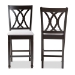 Baxton Studio Reneau Modern and Contemporary Gray Fabric Upholstered Espresso Brown Finished Wood Counter Height Pub Chair Set of 2 - BSORH316P-Grey/Dark Brown-PC