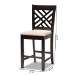 Baxton Studio Caron Modern and Contemporary Sand Fabric Upholstered Espresso Brown Finished Wood Counter Height 2-Piece Pub Chair Set - BSORH317P-Sand/Dark Brown-PC