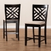 Baxton Studio Caron Modern and Contemporary Sand Fabric Upholstered Espresso Brown Finished Wood Counter Height 2-Piece Pub Chair Set - BSORH317P-Sand/Dark Brown-PC