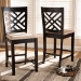 Baxton Studio Caron Modern and Contemporary Sand Fabric Upholstered Espresso Brown Finished Wood Counter Height 2-Piece Pub Chair Set - BSORH317P-Sand/Dark Brown-PC