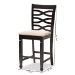 Baxton Studio Lanier Modern and Contemporary Sand Fabric Upholstered Espresso Brown Finished Wood Counter Height Pub Chair Set of 2 - BSORH318P-Sand/Dark Brown-PC