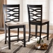 Baxton Studio Lanier Modern and Contemporary Sand Fabric Upholstered Espresso Brown Finished Wood Counter Height Pub Chair Set of 2 - BSORH318P-Sand/Dark Brown-PC