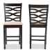 Baxton Studio Lanier Modern and Contemporary Sand Fabric Upholstered Espresso Brown Finished Wood Counter Height Pub Chair Set of 2 - BSORH318P-Sand/Dark Brown-PC