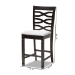 Baxton Studio Lanier Modern and Contemporary Gray Fabric Upholstered Espresso Brown Finished Wood Counter Height Pub Chair Set of 2 - BSORH318P-Grey/Dark Brown-PC