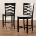 Baxton Studio Lanier Modern and Contemporary Gray Fabric Upholstered Espresso Brown Finished Wood Counter Height Pub Chair Set of 2 - BSORH318P-Grey/Dark Brown-PC
