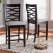 Baxton Studio Lanier Modern and Contemporary Gray Fabric Upholstered Espresso Brown Finished Wood Counter Height Pub Chair Set of 2 - BSORH318P-Grey/Dark Brown-PC
