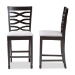 Baxton Studio Lanier Modern and Contemporary Gray Fabric Upholstered Espresso Brown Finished Wood Counter Height Pub Chair Set of 2 - BSORH318P-Grey/Dark Brown-PC