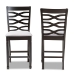 Baxton Studio Lanier Modern and Contemporary Gray Fabric Upholstered Espresso Brown Finished Wood Counter Height Pub Chair Set of 2 - BSORH318P-Grey/Dark Brown-PC