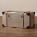 Baxton Studio Bechet French Industrial Silver Metal Storage Trunk - BSONCC2802M-Silver-Ottoman