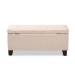 Baxton Studio Fera Modern and Contemporary Beige Fabric Upholstered Storage Ottoman - BSOWS-2005-P-Beige-OTTO