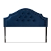 Baxton Studio Cora Modern and Contemporary Royal Blue Velvet Fabric Upholstered Queen Size Headboard - BSOBBT6564-Navy Blue-HB-Queen