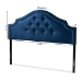Baxton Studio Cora Modern and Contemporary Royal Blue Velvet Fabric Upholstered Queen Size Headboard - BSOBBT6564-Navy Blue-HB-Queen