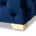 Baxton Studio Avara Glam and Luxe Royal Blue Velvet Fabric Upholstered Gold Finished Button Tufted Bench Ottoman - BSOTSFOT028-Dark Royal Blue/Gold-Otto
