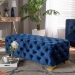 Baxton Studio Avara Glam and Luxe Royal Blue Velvet Fabric Upholstered Gold Finished Button Tufted Bench Ottoman - BSOTSFOT028-Dark Royal Blue/Gold-Otto