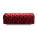 Baxton Studio Avara Glam and Luxe Burgundy Velvet Fabric Upholstered Gold Finished Button Tufted Bench Ottoman - BSOTSFOT028-Burgundy/Gold-Otto