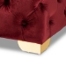 Baxton Studio Avara Glam and Luxe Burgundy Velvet Fabric Upholstered Gold Finished Button Tufted Bench Ottoman - BSOTSFOT028-Burgundy/Gold-Otto