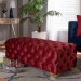 Baxton Studio Avara Glam and Luxe Burgundy Velvet Fabric Upholstered Gold Finished Button Tufted Bench Ottoman - BSOTSFOT028-Burgundy/Gold-Otto