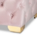 Baxton Studio Avara Glam and Luxe Light Pink Velvet Fabric Upholstered Gold Finished Button Tufted Bench Ottoman - BSOTSFOT028-Light Pink/Gold-Otto