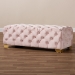 Baxton Studio Avara Glam and Luxe Light Pink Velvet Fabric Upholstered Gold Finished Button Tufted Bench Ottoman - BSOTSFOT028-Light Pink/Gold-Otto