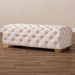 Baxton Studio Avara Glam and Luxe Light Beige Velvet Fabric Upholstered Gold Finished Button Tufted Bench Ottoman - BSOTSFOT028-Light Beige/Gold-Otto