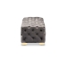 Baxton Studio Avara Glam and Luxe Gray Velvet Fabric Upholstered Gold Finished Button Tufted Bench Ottoman - BSOTSFOT028-Slate Grey/Gold-Otto
