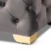 Baxton Studio Avara Glam and Luxe Gray Velvet Fabric Upholstered Gold Finished Button Tufted Bench Ottoman - BSOTSFOT028-Slate Grey/Gold-Otto