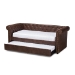 Baxton Studio Mabelle Modern and Contemporary Brown Faux Leather Upholstered Daybed with Trundle - BSOAshley-Brown-Daybed