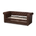 Baxton Studio Mabelle Modern and Contemporary Brown Faux Leather Upholstered Daybed with Trundle - BSOAshley-Brown-Daybed