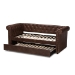 Baxton Studio Mabelle Modern and Contemporary Brown Faux Leather Upholstered Daybed with Trundle - BSOAshley-Brown-Daybed