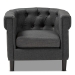 Baxton Studio Bisset Classic and Traditional Gray Fabric Upholstered Chesterfield Chair - BSO1809-Grey-CC