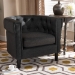 Baxton Studio Bisset Classic and Traditional Gray Fabric Upholstered Chesterfield Chair - BSO1809-Grey-CC