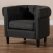 Baxton Studio Bisset Classic and Traditional Gray Fabric Upholstered Chesterfield Chair - BSO1809-Grey-CC