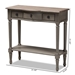 Baxton Studio Noelle French Provincial Gray Finished 1-Drawer Wood Console Table - BSOAGE11-Console