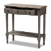 Baxton Studio Noelle French Provincial Gray Finished 1-Drawer Wood Console Table - BSOAGE11-Console