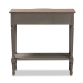 Baxton Studio Noelle French Provincial Gray Finished 1-Drawer Wood Console Table - BSOAGE11-Console