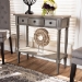 Baxton Studio Noelle French Provincial Gray Finished 1-Drawer Wood Console Table - BSOAGE11-Console