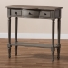 Baxton Studio Noelle French Provincial Gray Finished 1-Drawer Wood Console Table - BSOAGE11-Console