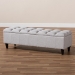 Baxton Studio Brette Mid-Century Modern Grayish Beige Fabric Upholstered Dark Brown Finished Wood Storage Bench Ottoman - BSOBBT3162-Greyish Beige-Otto