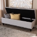 Baxton Studio Brette Mid-Century Modern Grayish Beige Fabric Upholstered Dark Brown Finished Wood Storage Bench Ottoman - BSOBBT3162-Greyish Beige-Otto