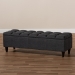 Baxton Studio Brette Mid-Century Modern Charcoal Fabric Upholstered Dark Brown Finished Wood Storage Bench Ottoman - BSOBBT3162-Dark Grey-Otto