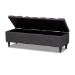 Baxton Studio Brette Mid-Century Modern Charcoal Fabric Upholstered Dark Brown Finished Wood Storage Bench Ottoman - BSOBBT3162-Dark Grey-Otto
