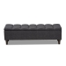Baxton Studio Brette Mid-Century Modern Charcoal Fabric Upholstered Dark Brown Finished Wood Storage Bench Ottoman - BSOBBT3162-Dark Grey-Otto