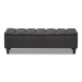 Baxton Studio Brette Mid-Century Modern Charcoal Fabric Upholstered Dark Brown Finished Wood Storage Bench Ottoman - BSOBBT3162-Dark Grey-Otto