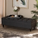 Baxton Studio Brette Mid-Century Modern Charcoal Fabric Upholstered Dark Brown Finished Wood Storage Bench Ottoman - BSOBBT3162-Dark Grey-Otto
