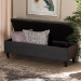 Baxton Studio Brette Mid-Century Modern Charcoal Fabric Upholstered Dark Brown Finished Wood Storage Bench Ottoman - BSOBBT3162-Dark Grey-Otto