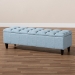 Baxton Studio Brette Mid-Century Modern Light Blue Fabric Upholstered Dark Brown Finished Wood Storage Bench Ottoman - BSOBBT3162-Light Blue-Otto