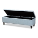 Baxton Studio Brette Mid-Century Modern Light Blue Fabric Upholstered Dark Brown Finished Wood Storage Bench Ottoman - BSOBBT3162-Light Blue-Otto