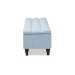 Baxton Studio Brette Mid-Century Modern Light Blue Fabric Upholstered Dark Brown Finished Wood Storage Bench Ottoman - BSOBBT3162-Light Blue-Otto