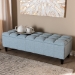 Baxton Studio Brette Mid-Century Modern Light Blue Fabric Upholstered Dark Brown Finished Wood Storage Bench Ottoman - BSOBBT3162-Light Blue-Otto